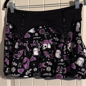 Dolls Kill The Grave Girls Black and Purple Gothic Skirt Size M